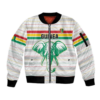 Custom Afro Guinee Football Sleeve Zip Bomber Jacket Go Syli National