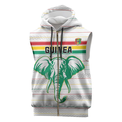 Custom Afro Guinee Football Sleeveless Zip Hoodie Go Syli National - African Pride