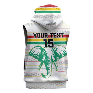 Custom Afro Guinee Football Sleeveless Zip Hoodie Go Syli National - African Pride