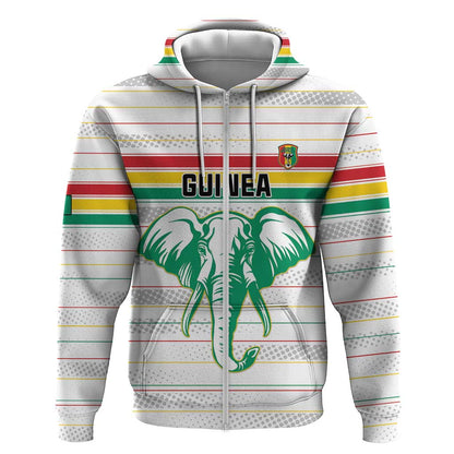 Custom Afro Guinee Football Zip Hoodie Go Syli National
