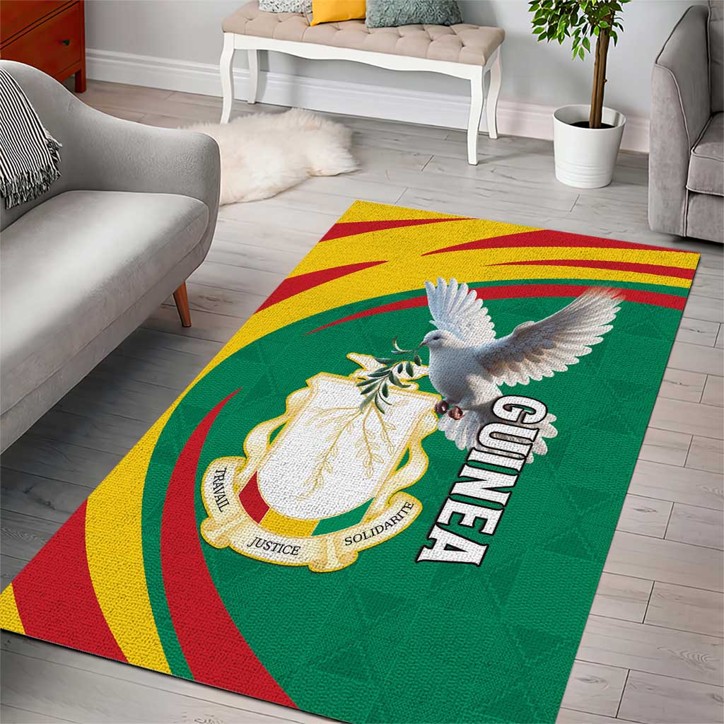 Guinea Area Rug Coat Of Arms With Pigeon - Kente Pattern
