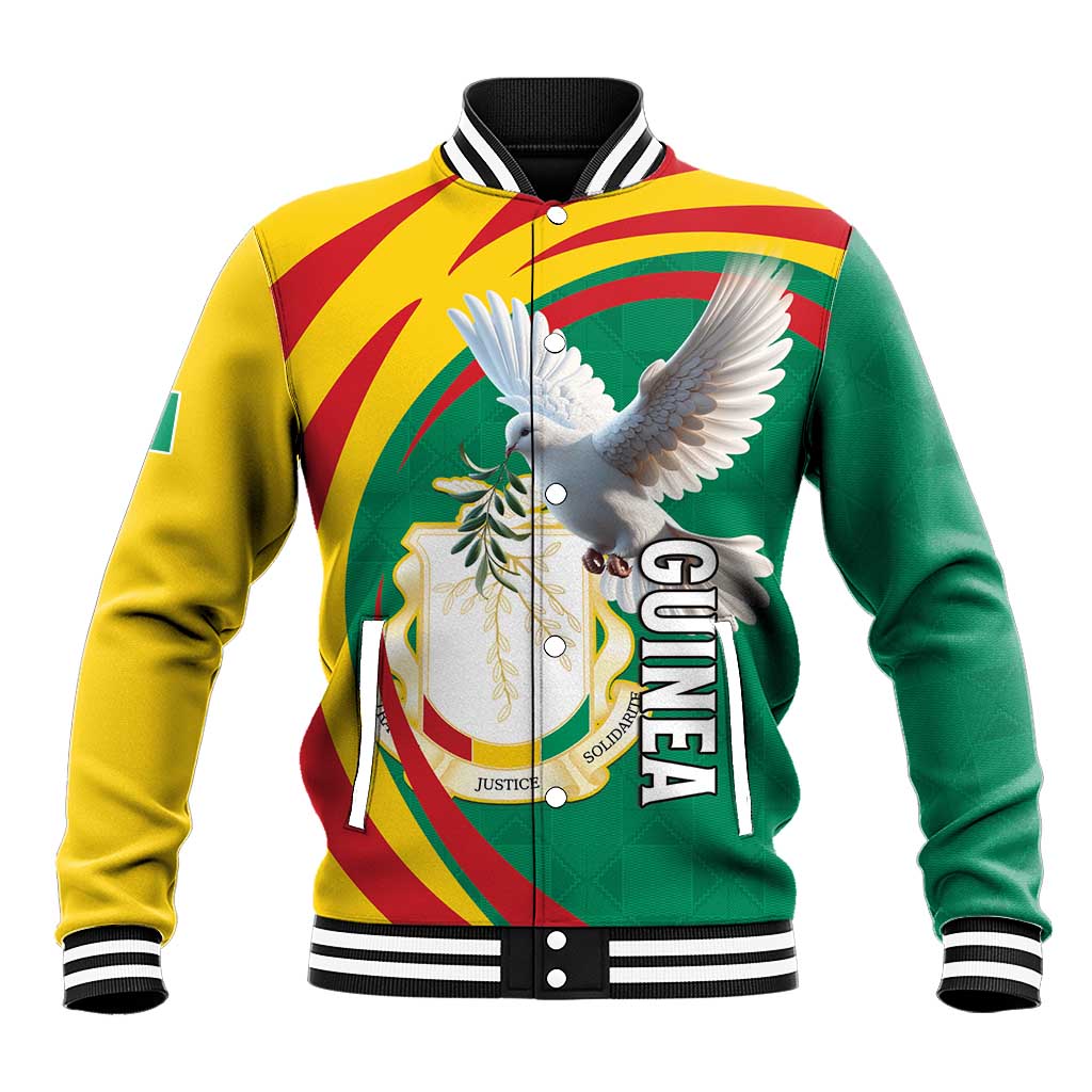 Guinea Baseball Jacket Coat Of Arms With Pigeon - Kente Pattern