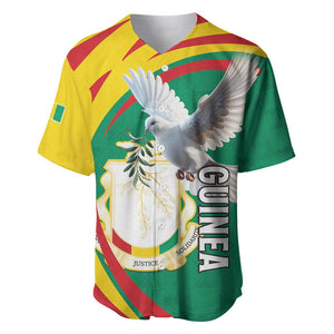 Guinea Baseball Jersey Coat Of Arms With Pigeon - Kente Pattern