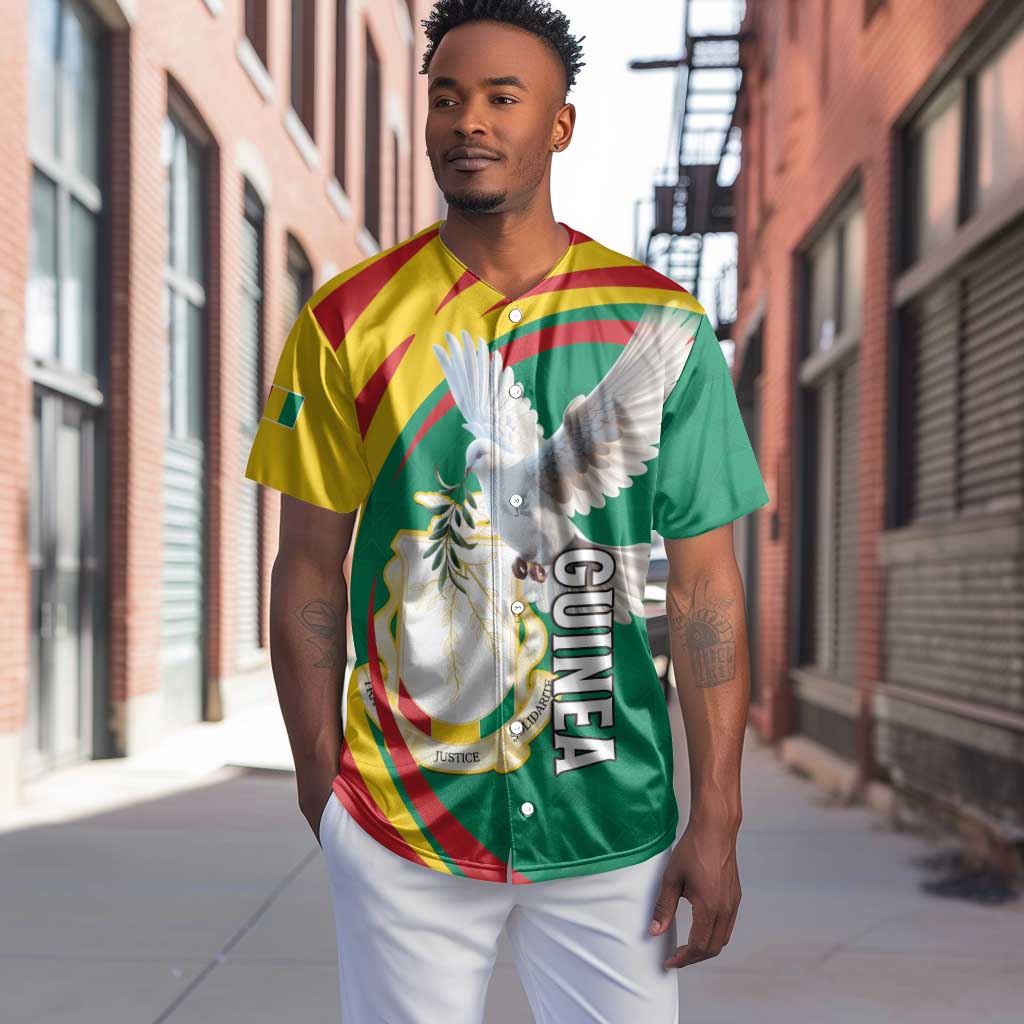 Guinea Baseball Jersey Coat Of Arms With Pigeon - Kente Pattern