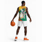 Guinea Basketball Jersey Coat Of Arms With Pigeon - Kente Pattern - African Pride