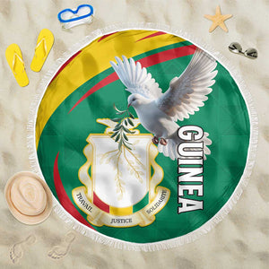 Guinea Beach Blanket Coat Of Arms With Pigeon - Kente Pattern
