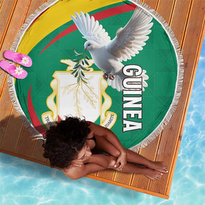 Guinea Beach Blanket Coat Of Arms With Pigeon - Kente Pattern