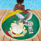 Guinea Beach Blanket Coat Of Arms With Pigeon - Kente Pattern