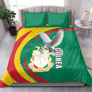 Guinea Bedding Set Coat Of Arms With Pigeon - Kente Pattern