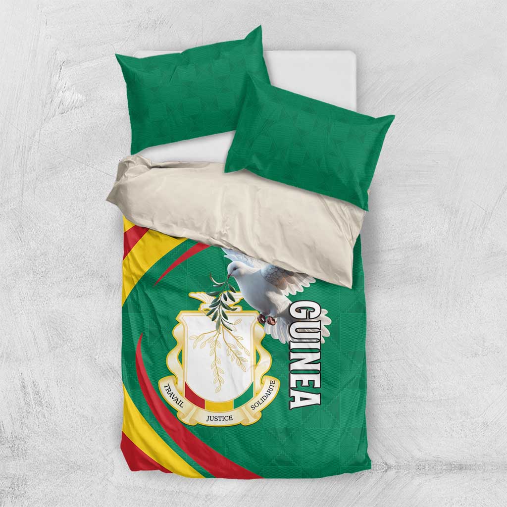 Guinea Bedding Set Coat Of Arms With Pigeon - Kente Pattern