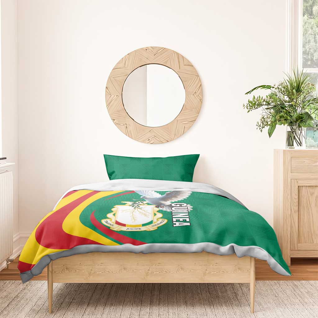 Guinea Bedding Set Coat Of Arms With Pigeon - Kente Pattern