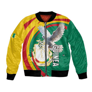 Guinea Bomber Jacket Coat Of Arms With Pigeon - Kente Pattern