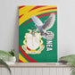 Guinea Canvas Wall Art Coat Of Arms With Pigeon - Kente Pattern