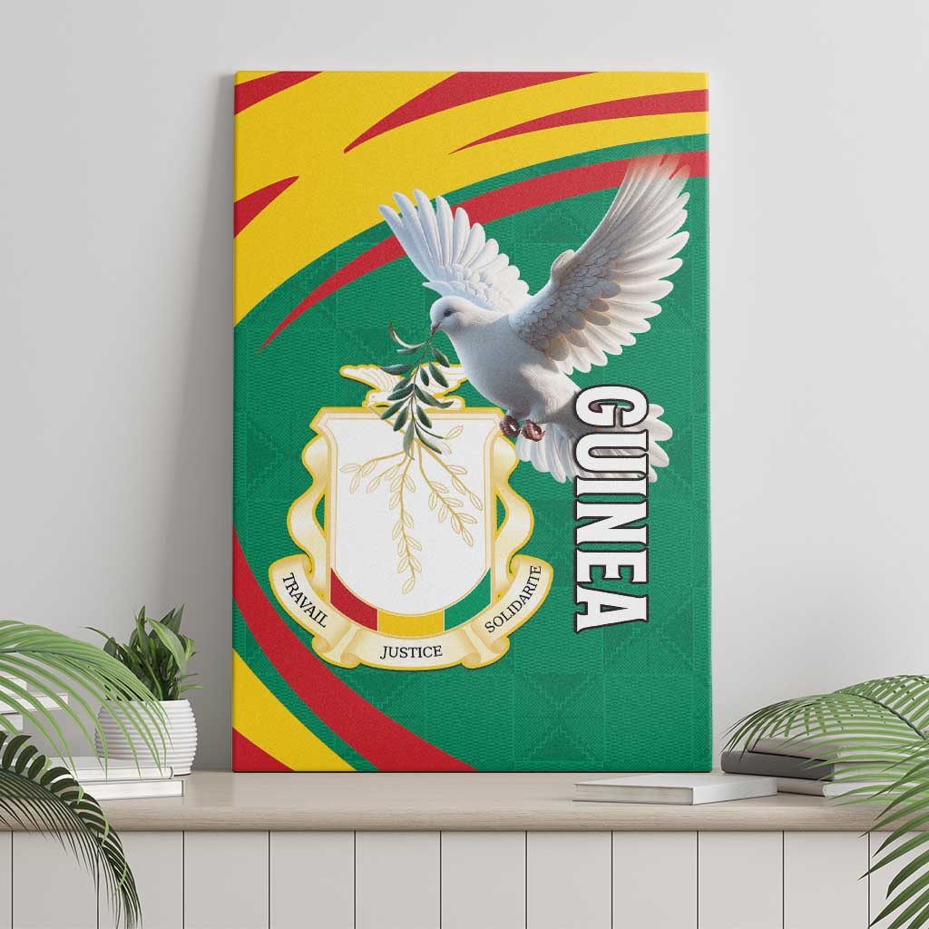 Guinea Canvas Wall Art Coat Of Arms With Pigeon - Kente Pattern