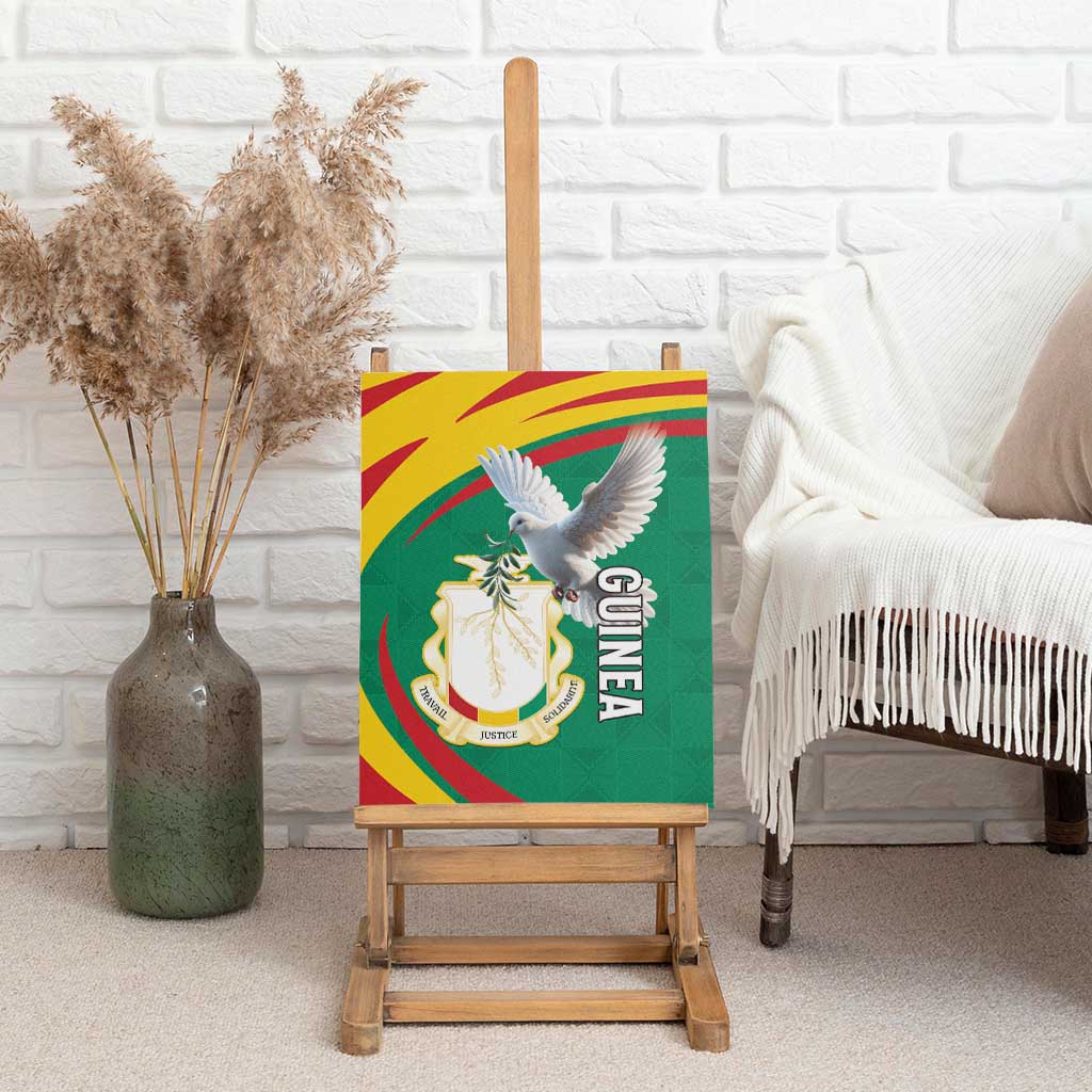 Guinea Canvas Wall Art Coat Of Arms With Pigeon - Kente Pattern
