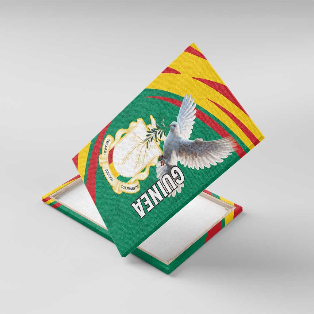 Guinea Canvas Wall Art Coat Of Arms With Pigeon - Kente Pattern