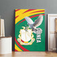 Guinea Canvas Wall Art Coat Of Arms With Pigeon - Kente Pattern
