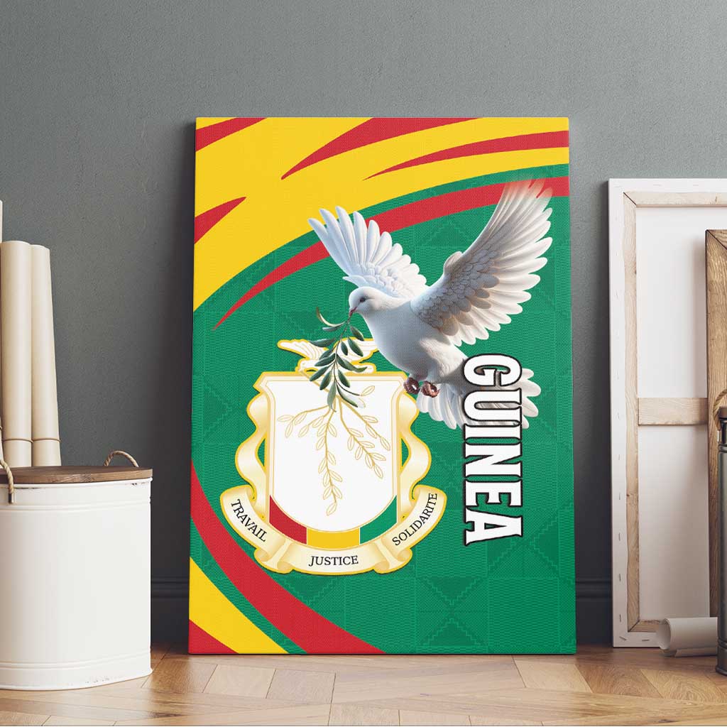 Guinea Canvas Wall Art Coat Of Arms With Pigeon - Kente Pattern