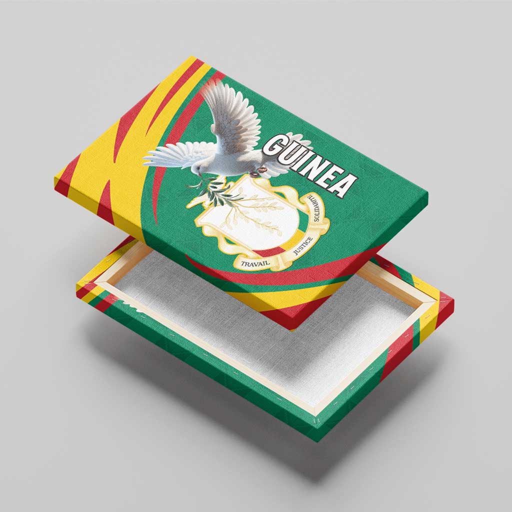 Guinea Canvas Wall Art Coat Of Arms With Pigeon - Kente Pattern
