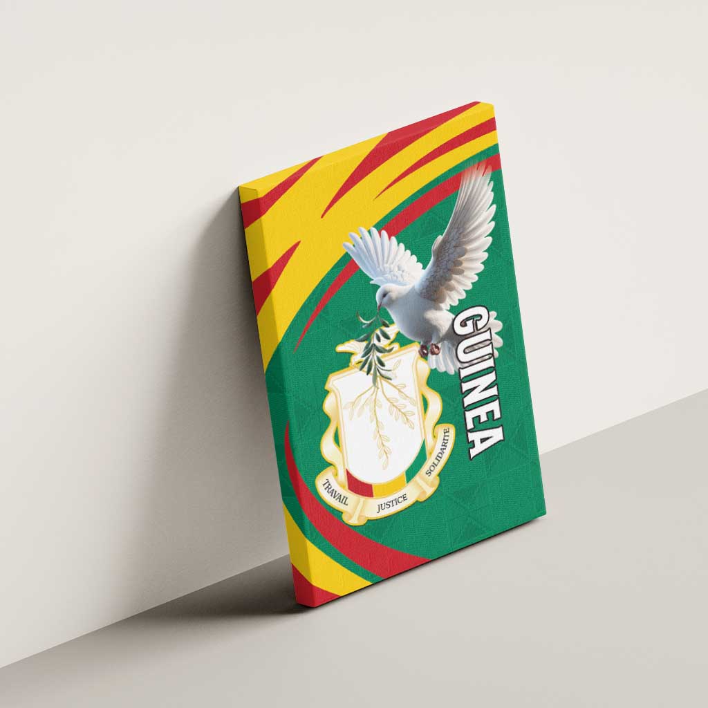 Guinea Canvas Wall Art Coat Of Arms With Pigeon - Kente Pattern