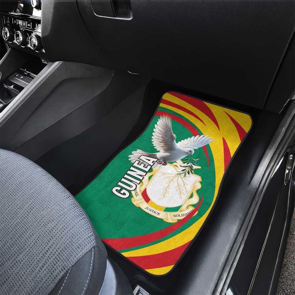 Guinea Car Mats Coat Of Arms With Pigeon - Kente Pattern