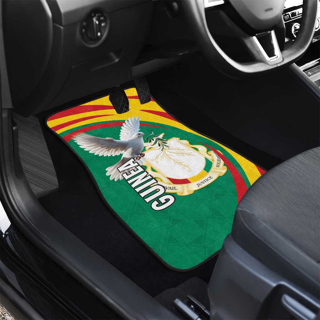 Guinea Car Mats Coat Of Arms With Pigeon - Kente Pattern