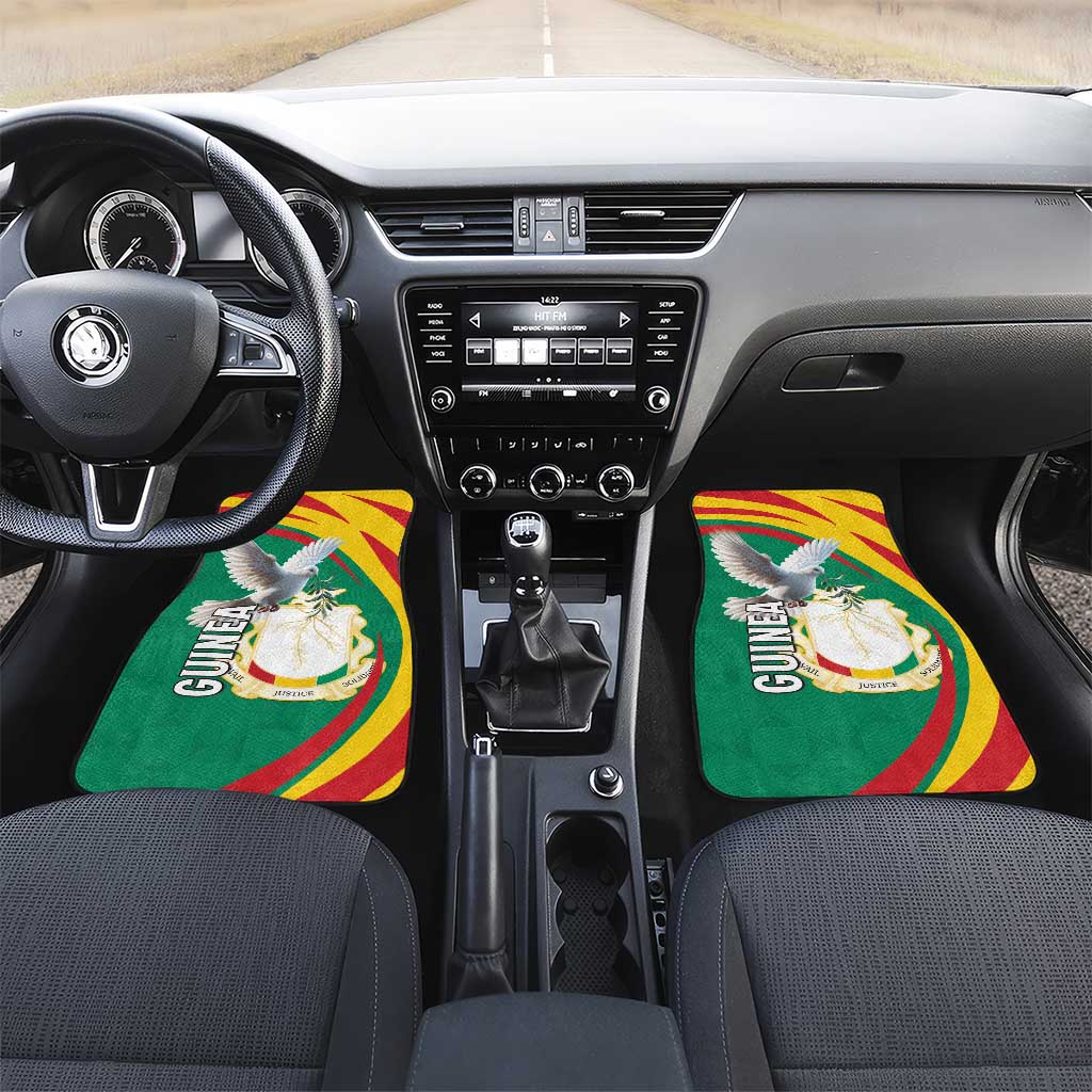 Guinea Car Mats Coat Of Arms With Pigeon - Kente Pattern