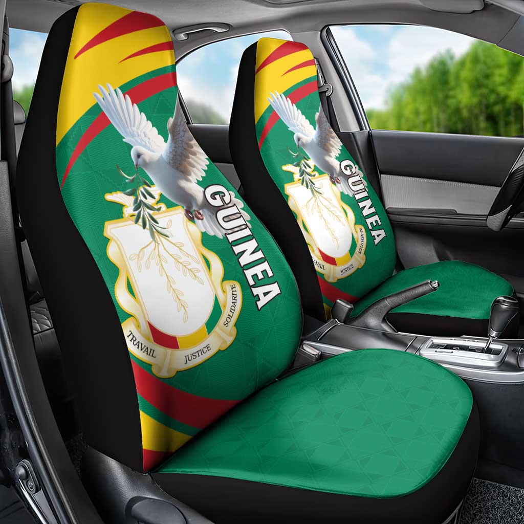 Guinea Car Seat Cover Coat Of Arms With Pigeon - Kente Pattern