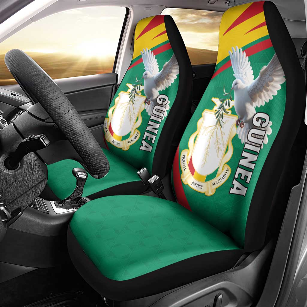 Guinea Car Seat Cover Coat Of Arms With Pigeon - Kente Pattern