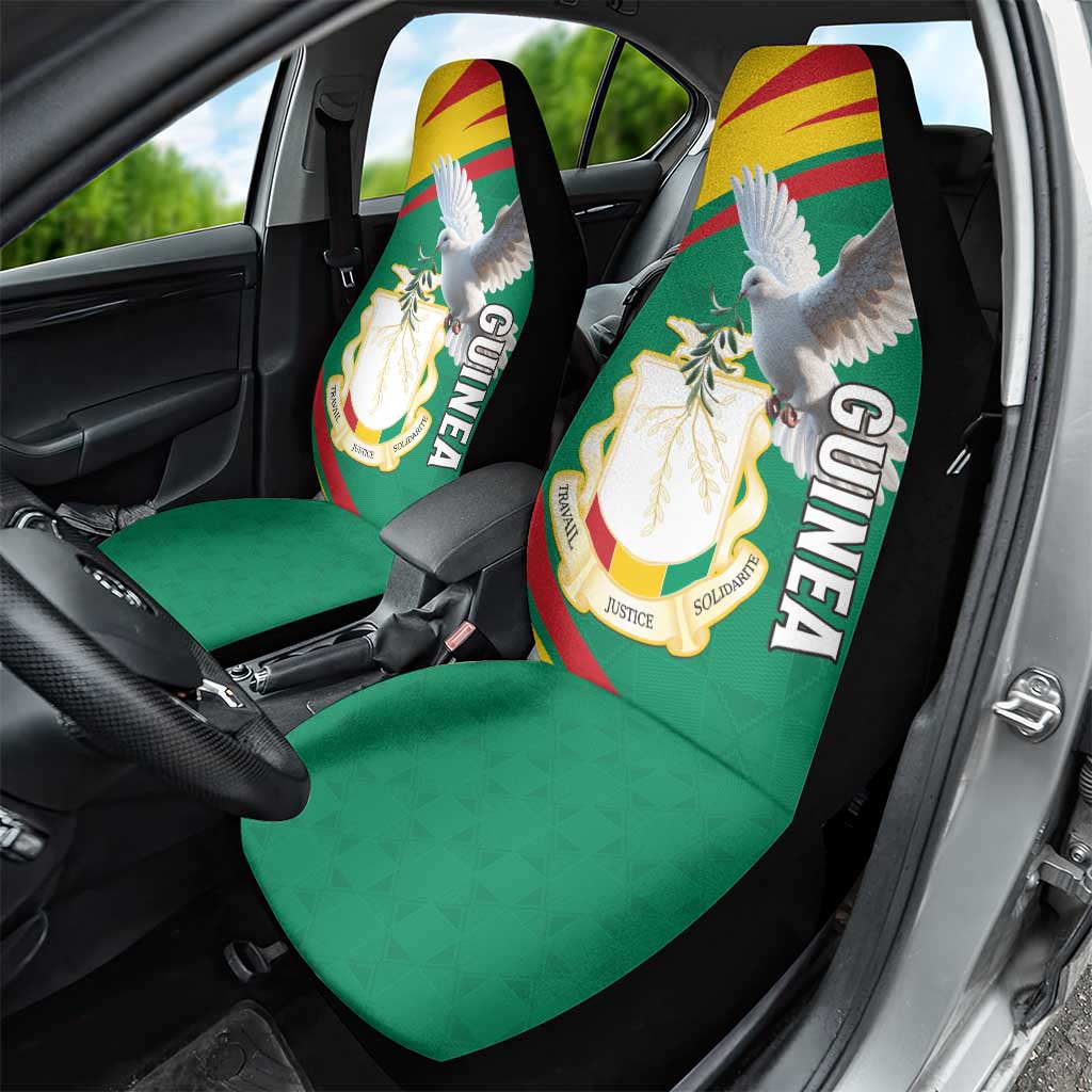 Guinea Car Seat Cover Coat Of Arms With Pigeon - Kente Pattern