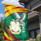 Guinea Garden Flag Coat Of Arms With Pigeon - Kente Pattern