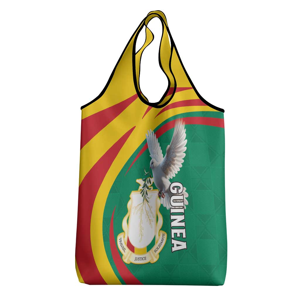 Guinea Grocery Bag Coat Of Arms With Pigeon - Kente Pattern