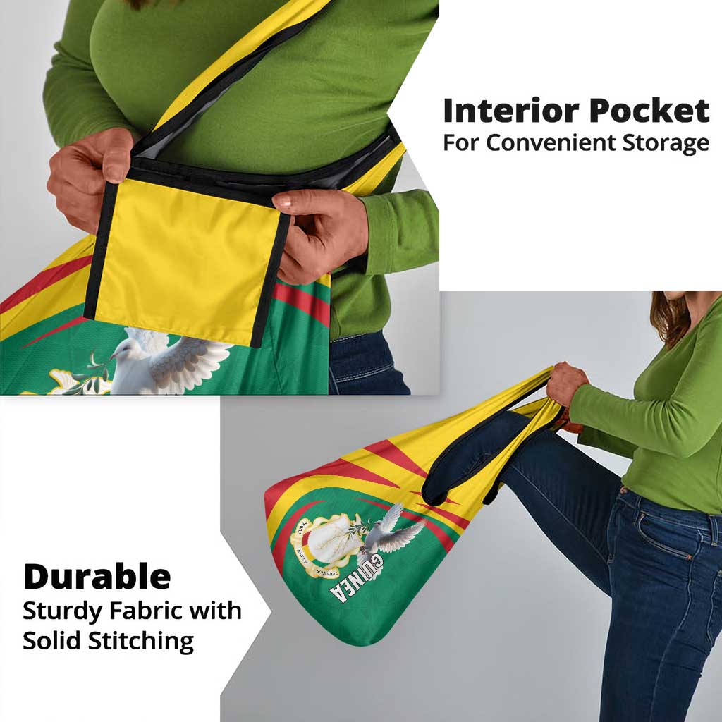 Guinea Grocery Bag Coat Of Arms With Pigeon - Kente Pattern