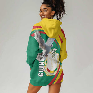 Guinea Hoodie Dress Coat Of Arms With Pigeon - Kente Pattern