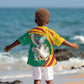 Guinea Kid Hawaiian Shirt Coat Of Arms With Pigeon - Kente Pattern