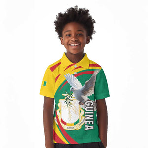 Guinea Kid Polo Shirt Coat Of Arms With Pigeon - Kente Pattern