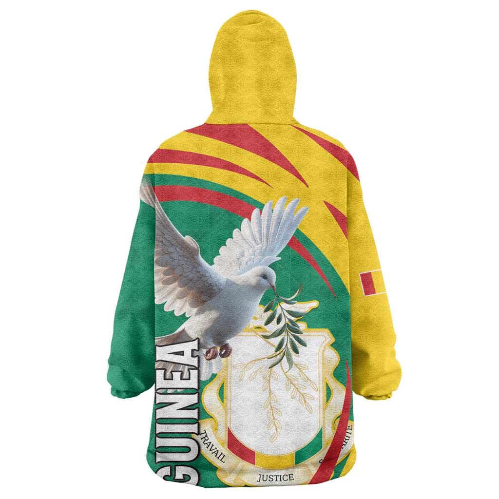 Guinea Kid Wearable Blanket Hoodie Coat Of Arms With Pigeon - Kente Pattern
