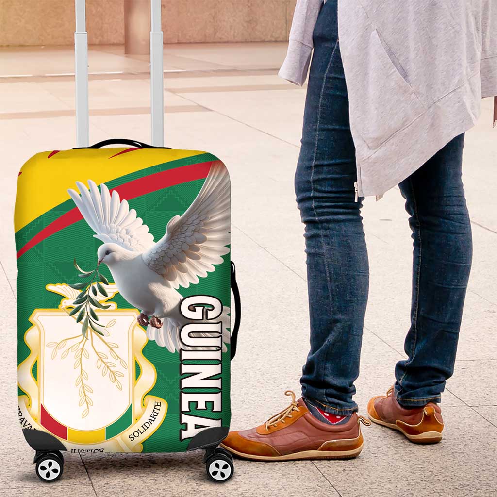 Guinea Luggage Cover Coat Of Arms With Pigeon - Kente Pattern