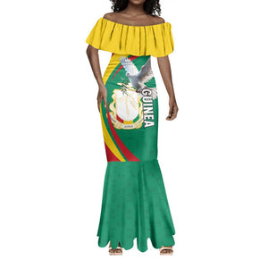 Guinea Mermaid Dress Coat Of Arms With Pigeon - Kente Pattern