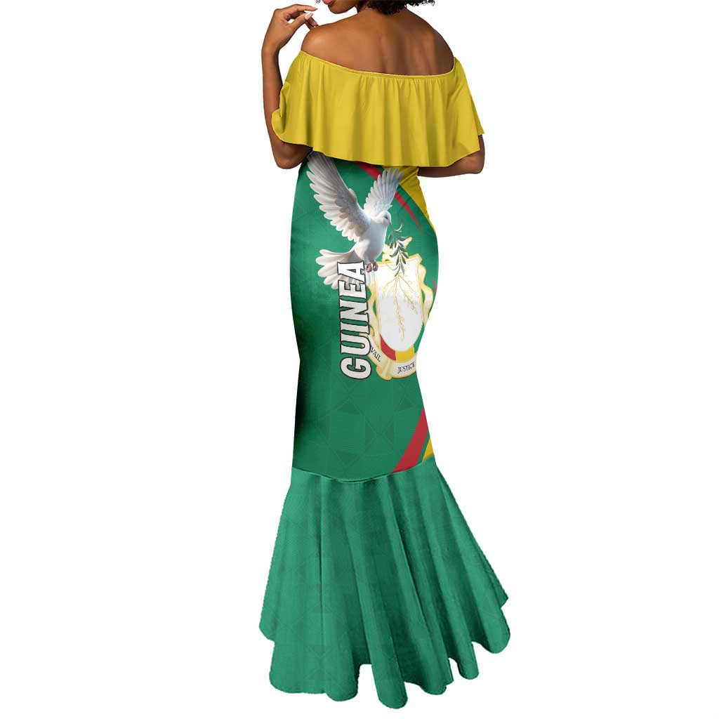 Guinea Mermaid Dress Coat Of Arms With Pigeon - Kente Pattern