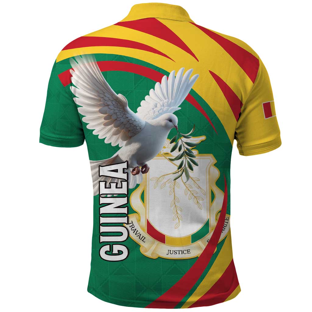 Guinea Polo Shirt Coat Of Arms With Pigeon - Kente Pattern