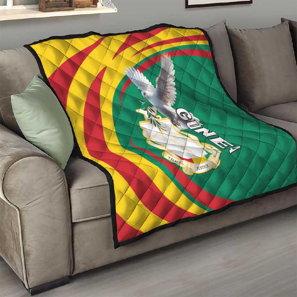 Guinea Quilt Coat Of Arms With Pigeon - Kente Pattern