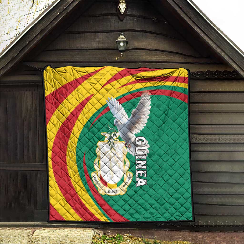 Guinea Quilt Coat Of Arms With Pigeon - Kente Pattern