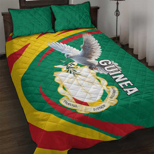 Guinea Quilt Bed Set Coat Of Arms With Pigeon - Kente Pattern