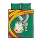 Guinea Quilt Bed Set Coat Of Arms With Pigeon - Kente Pattern
