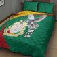 Guinea Quilt Bed Set Coat Of Arms With Pigeon - Kente Pattern