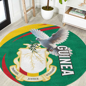 Guinea Round Carpet Coat Of Arms With Pigeon - Kente Pattern
