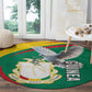 Guinea Round Carpet Coat Of Arms With Pigeon - Kente Pattern