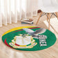 Guinea Round Carpet Coat Of Arms With Pigeon - Kente Pattern