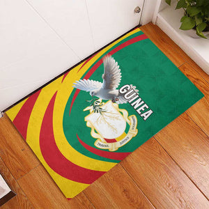 Guinea Rubber Doormat Coat Of Arms With Pigeon - Kente Pattern